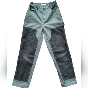 Womens New Pac Sun sage green pants with curdoroy front patch size 26